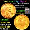 ***Auction Highlight*** 1948-p Lincoln Cent Near TOP POP! 1c Graded ms66+ rd BY SEGS (fc)
