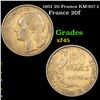 1951 20 Francs KM-917.1 Grades xf+