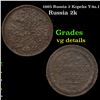 1865 Russia 2 Kopeks Y-4a.1 Grades vg details