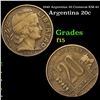 1949 Argentina 20 Centavos KM-42 Grades f+
