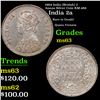 1884 India (British) 2 Annas Silver Coin KM-488 Grades Select Unc