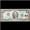 Image 2 : 1976 $2 Federal Reserve Note 1st Day of Issue, with Stamp (San Francisco, CA) Grades Gem CU