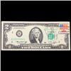 Image 2 : 1976 $2 Federal Reserve Note 1st Day of Issue, with Stamp (New York, NY) Serial B00908508A Grades Ge