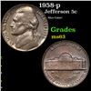 Image 1 : 1958-p Jefferson Nickel 5c Grades Select Unc