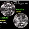 Image 1 : 1953-p Washington Quarter 25c Grades GEM+ Unc