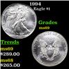 1994 Silver Eagle Dollar $1 Grades ms69