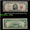 1963 $5 Red Seal United States Note Grades vf++