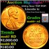 ***Auction Highlight*** 1948-p Lincoln Cent Near TOP POP! 1c Graded ms66+ rd BY SEGS (fc)