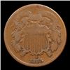 Image 2 : 1865 Fancy 5 Two Cent Piece 2c Grades f, fine