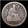 Image 2 : 1854 arrows Seated Liberty Quarter 25c Grades f+