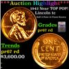 Image 1 : Proof ***Auction Highlight*** 1942 Lincoln Cent Near TOP POP! 1c Graded pr67 rd BY SEGS (fc)