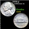 Image 1 : 1958-p Jefferson Nickel 5c Grades Choice Unc