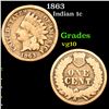 Image 1 : 1863 Indian Cent 1c Grades vg+