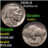 Image 1 : 1938-d Buffalo Nickel 5c Grades GEM+ Unc