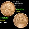 Image 1 : 1915-p Lincoln Cent 1c Grades vf+