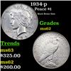 Image 1 : 1934-p Peace Dollar $1 Grades Select Unc