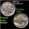 Image 1 : 1937-p Buffalo Nickel 5c Grades Choice Unc