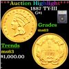 ***Auction Highlight*** 1887 Gold Dollar TY-III $1 Graded ms63 By SEGS (fc)