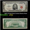 1963 $5 Red Seal United States Note Grades vf++