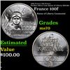 1986 France 100 Francs Piedfort Silver Coin Statue of Liberty KM-960 Grades ms70, Perfection