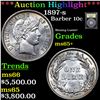 Image 1 : ***Auction Highlight*** 1897-s Barber Dime 10c Graded GEM+ Unc By USCG (fc)