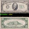 1934A $10 Green Seal Federal Reserve Note (Philadelphia, PA) Grades vf+