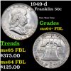 Image 1 : 1949-d Franklin Half Dollar 50c Grades Choice Unc+ FBL