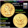 ***Auction Highlight*** 1891-cc Gold Liberty Half Eagle $5 Graded ms63 details By SEGS (fc)