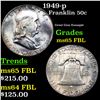 1949-p Franklin Half Dollar 50c Grades GEM FBL