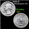 1936-d Washington Quarter 25c Grades vg, very good