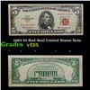 1963 $5 Red Seal United States Note Grades vf+