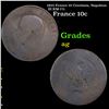 1855 France 10 Centimes, Napoleon III KM-771 Grades ag