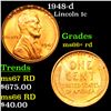 1948-d Lincoln Cent 1c Grades GEM++ RD