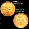 1948-d Lincoln Cent 1c Grades GEM++ RB