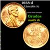 Image 1 : 1958-d Lincoln Cent 1c Grades GEM Unc RB
