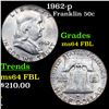 Image 1 : 1962-p Franklin Half Dollar 50c Grades Choice Unc FBL