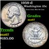 Image 1 : 1958-d Washington Quarter 25c Grades GEM++ Unc