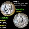 Image 1 : 1958-d Washington Quarter 25c Grades GEM+ Unc