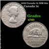 1959 Canada 5c KM-50a Grades xf