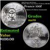 1986 France 100 Francs Piedfort Silver Coin Statue of Liberty KM-960 Grades ms70, Perfection