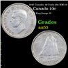 1947 Canada 10 Cents 10c KM-34 Grades Select AU