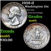 Image 1 : 1958-d Washington Quarter 25c Grades GEM Unc