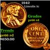 Image 1 : Proof 1942 Lincoln Cent 1c Grades Gem+ Proof Red