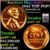 Proof ***Auction Highlight*** 1942 Lincoln Cent TOP POP! 1c Graded pr67+ rd BY SEGS (fc)