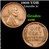 Image 1 : 1909 VDB Lincoln Cent 1c Grades AU, Almost Unc