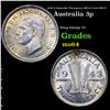 1943-D Australia Threepence Silver Coin KM-37 Grades Choice Unc