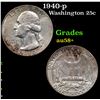 Image 1 : 1940-p Washington Quarter 25c Grades Choice AU/BU Slider+