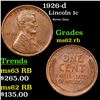 1926-d Lincoln Cent 1c Grades Select Unc RB