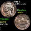 1946-s Jefferson Nickel 5c Grades GEM+ Unc
