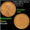 Image 1 : 1940-p Lincoln Cent Mint Error 1c Grades vf++